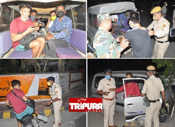 COVID-19 Night Curfew on Day 3 : Around 20 Men got Arrested in Agartala : Cops urged People to 'Stay Homes', 'Obey Rules' COVID-19 Night Curfew on Day 3 : Around 20 Men got Arrested in Agartala : Cops urged People to 'Stay Homes', 'Obey Rules'